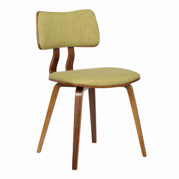Benzara Fabric Upholstered Split Curved Back Wooden Dining Chair Brown And Green - BM155659