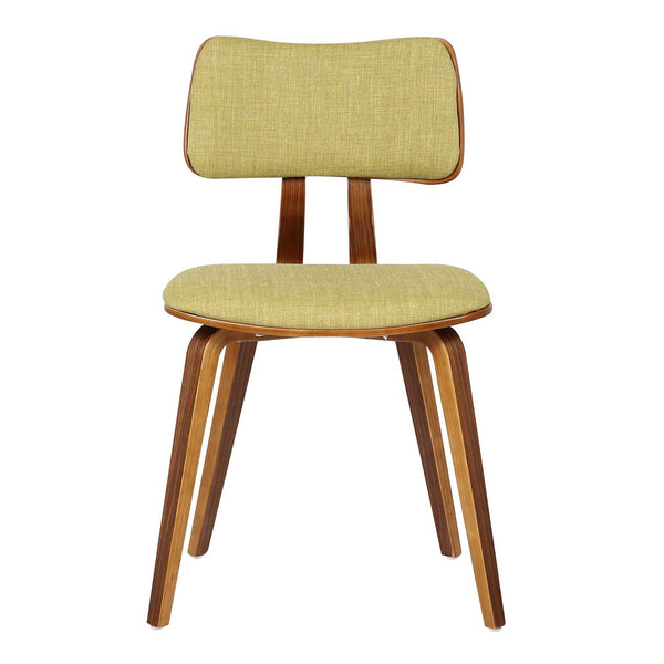 Benzara Fabric Upholstered Split Curved Back Wooden Dining Chair Brown And Green - BM155659