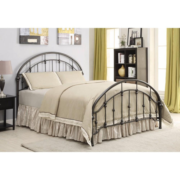 benzara Fine looking Metal Curved Queen Size Bed Bronze - BM158058