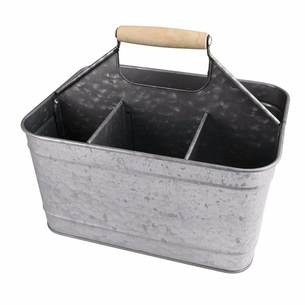 Benzara Galvanized Metal Sturdy Carry-All Serveware Gray - BM154998