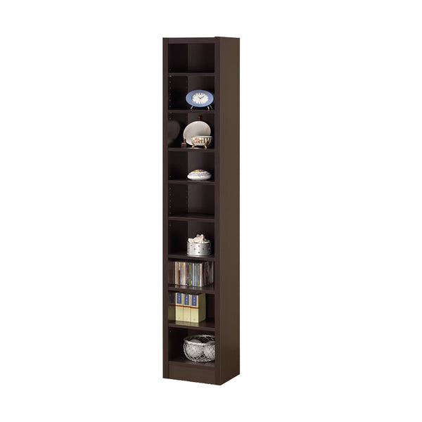 Benzara Glimmering Brown Narrow Wooden Bookcase - BM156239