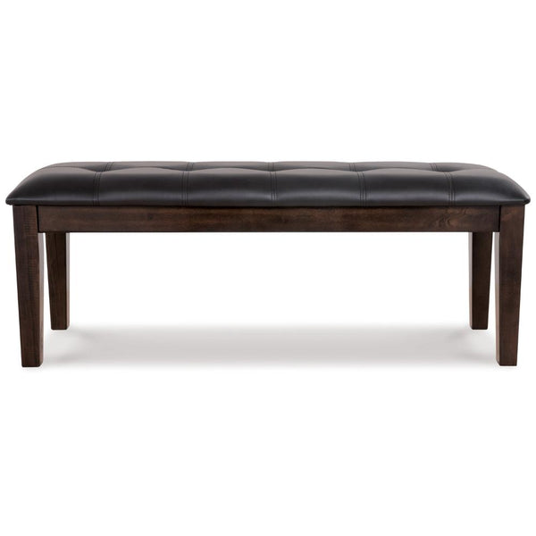 Benzara Hado Dining Bench 49 Inch Tufted Faux Leather Seat Dark Brown -BM328212