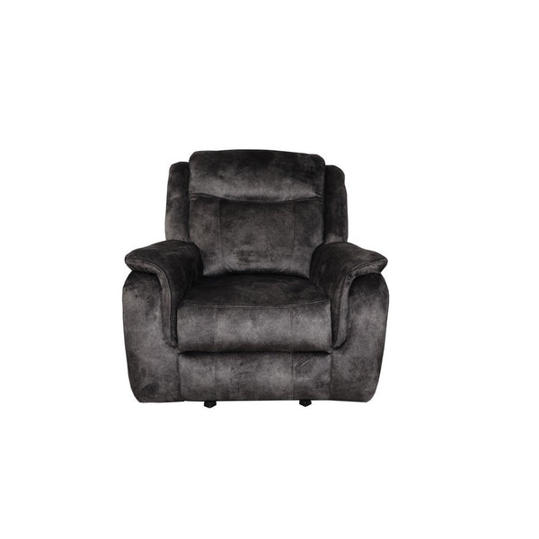 Benzara Harbor 38 Inch Power Recliner Chair Pocket Coils Gray Faux Suede - BM311472