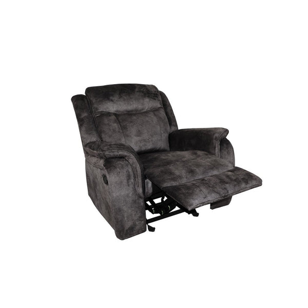 Benzara Harbor 38 Inch Power Recliner Chair Pocket Coils Gray Faux Suede - BM311472