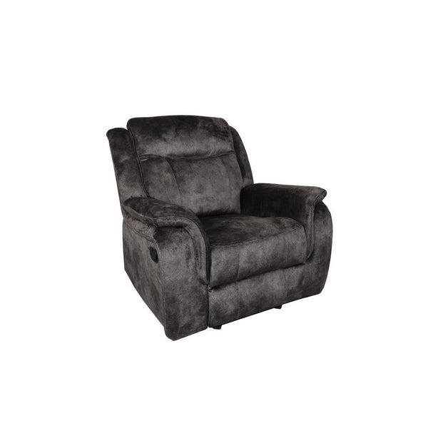 benzara Harbor 38 Inch Power Recliner Chair Pocket Coils Gray Faux Suede - BM311472