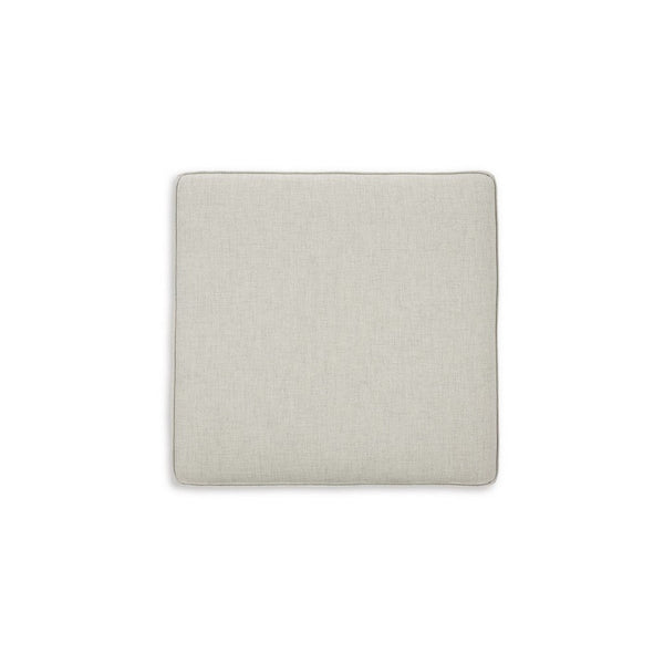 Benzara Hunter Oversized Ottoman Dove Gray Polyester Black 36 Inch Square -BM331831