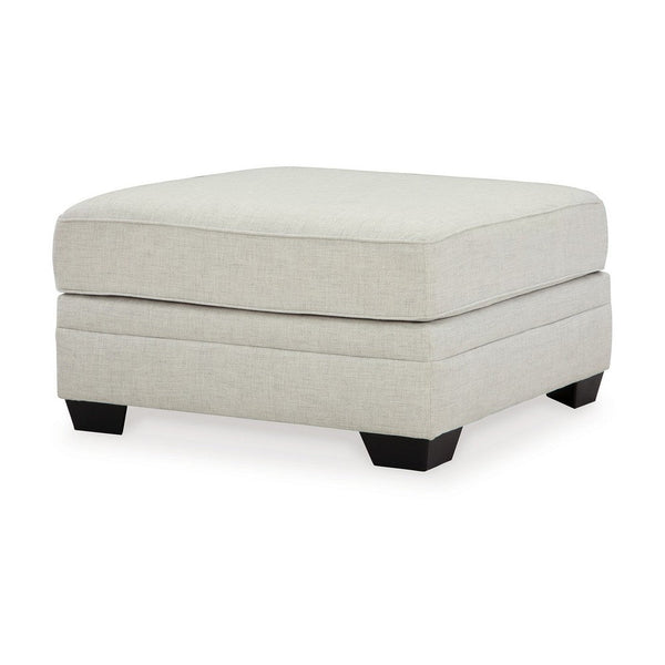 Benzara Hunter Oversized Ottoman Dove Gray Polyester Black 36 Inch Square -BM331831