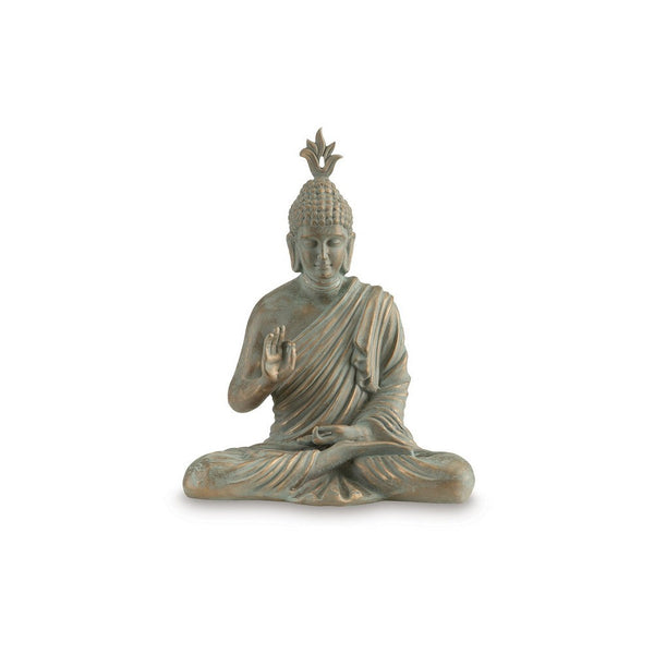 Benzara Indoor Sculpture Of Meditating Buddha 24 Inch Washed Gray Finish -BM327762