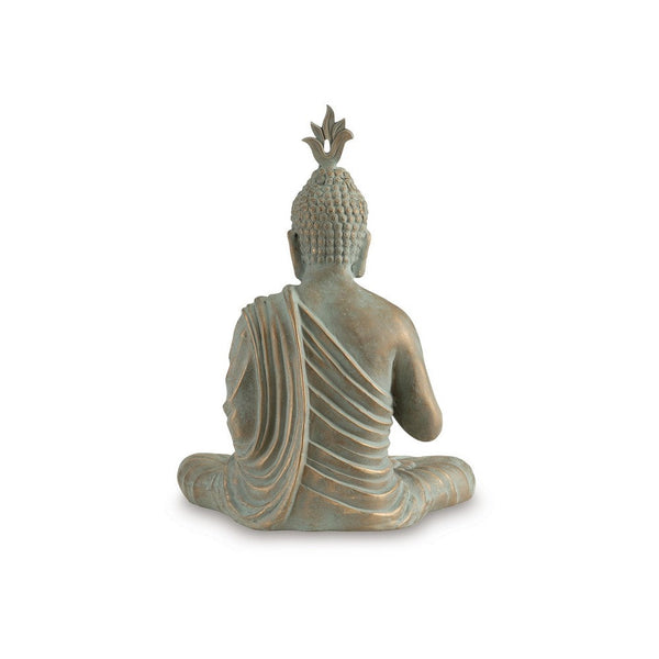 Benzara Indoor Sculpture Of Meditating Buddha 24 Inch Washed Gray Finish -BM327762