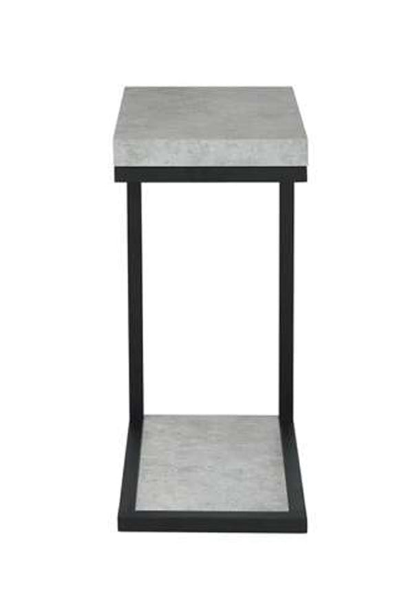 Benzara Industrial Faux Cement Designed Snack Table Gray And Black - BM160146