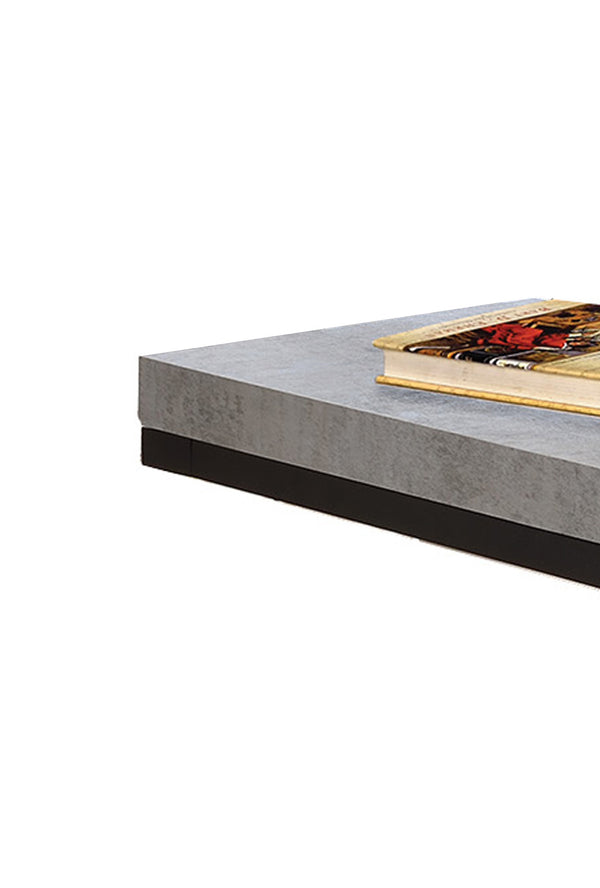 Benzara Industrial Faux Cement Designed Snack Table Gray And Black - BM160146