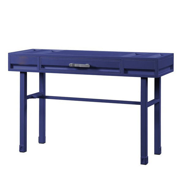 Benzara Industrial Style Metal And Wood 1 Drawer Vanity Desk Blue - BM204624