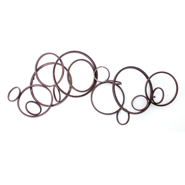 benzara Industrial Style Metal Wall Decor with Multiple Circles Bronze - BM209107