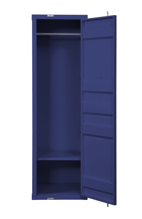 Benzara Industrial Style Metal Wardrobe With Recessed Door Front Blue - BM204626