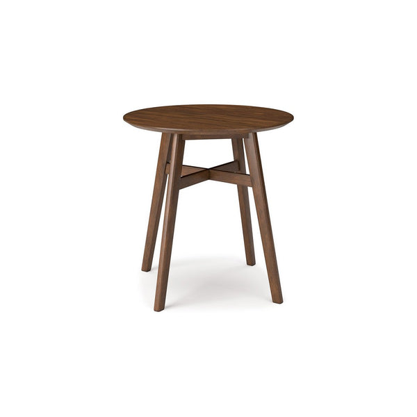 Benzara Jeyn Round Counter Table With Open Frame 36 Inch Brown Mango Wood -BM329756