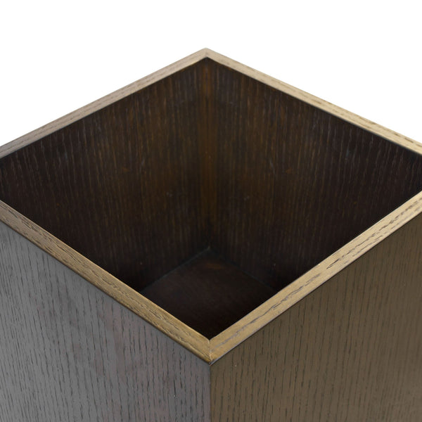 Benzara Jo 48 Inch Tall Flower Pot Planter Hidden Indented Box Dark Brown Veneer - BM315130