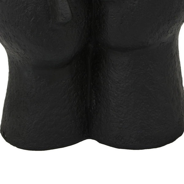 Benzara Kenny Outdoor Double Head Sculpture Black Finished Resin 12 Inch -BM324589
