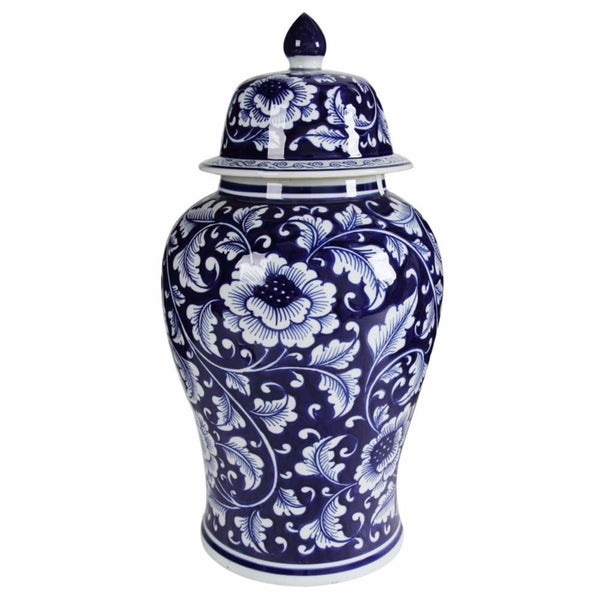 Benzara Kipp Bold Floral Impressive Jar With Lid - BM145820