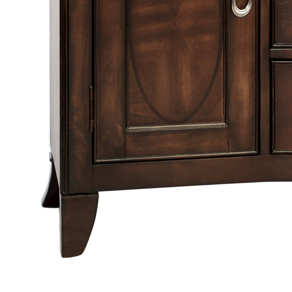 Benzara Koot 56 Inch 3 Drawer Buffet Console Storage Cabinets Adjustable Shelves - BM300975