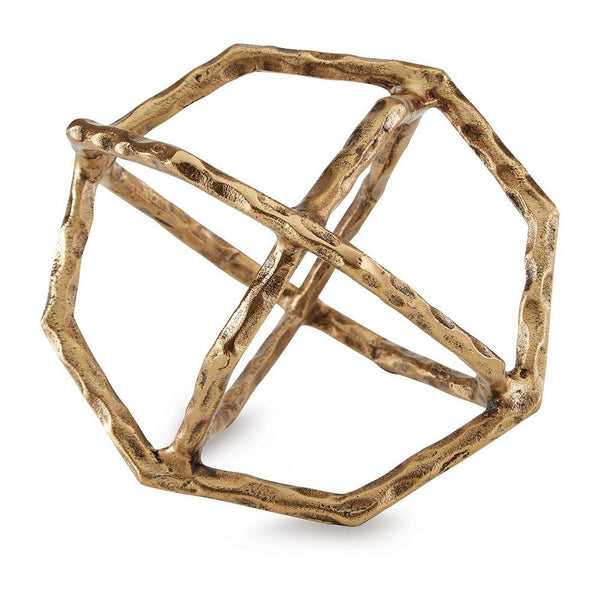 Benzara Ladi Sculpture Set Of 2 Decorative Rings 9 Inch Brass Cast Metal -BM327761