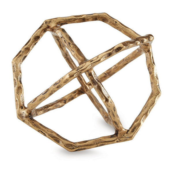 Benzara Ladi Sculpture Set Of 2 Decorative Rings 9 Inch Brass Cast Metal -BM327761