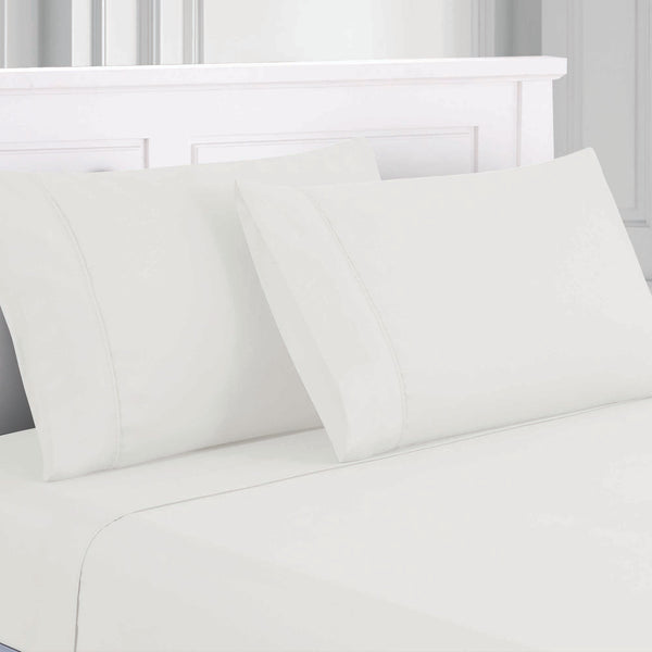 Benzara Lanester 4 Piece Deep Pocket Queen Size Microfiber Sheet Set White - BM202354