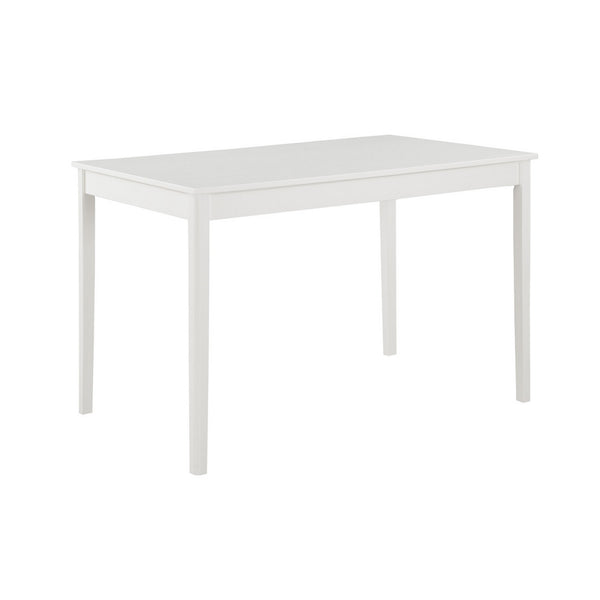 Benzara Lav 5 Piece Dining Table And 4 Chair Set Open Backs White Solid Wood - BM314899