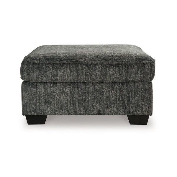 Benzara Layla Accent Ottoman Contemporary Dark Gray Polyester 37 Inch Square -BM331870