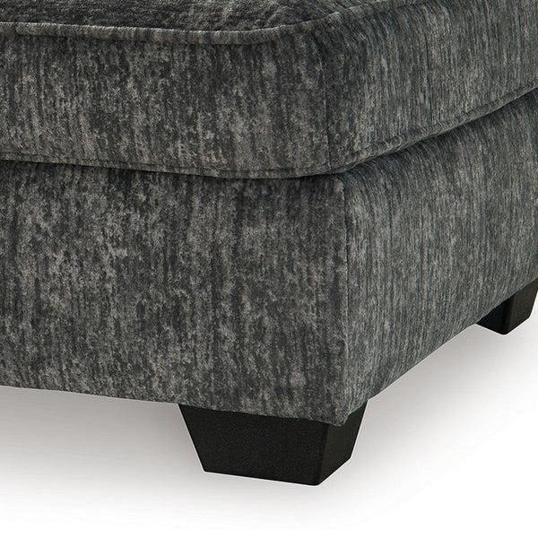 Benzara Layla Accent Ottoman Contemporary Dark Gray Polyester 37 Inch Square -BM331870