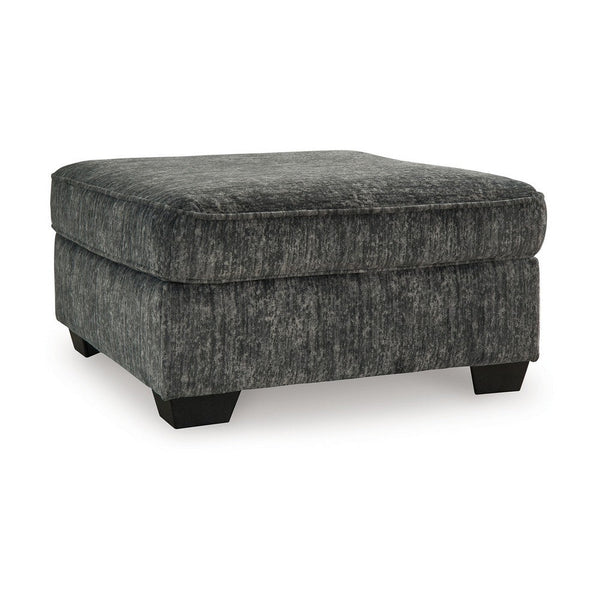 benzara Layla Accent Ottoman Contemporary Dark Gray Polyester 37 Inch Square -BM331870