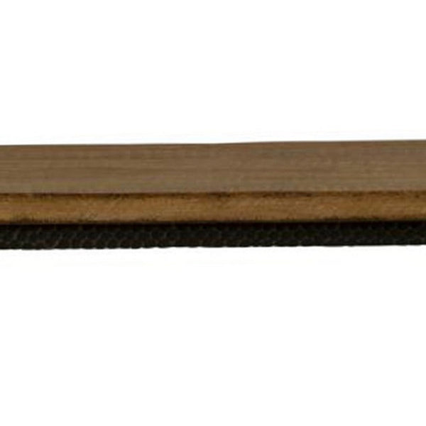 Benzara Lemy Sofa Console Table 62 Inch Rectangular Brown Top Black Frame -BM326526