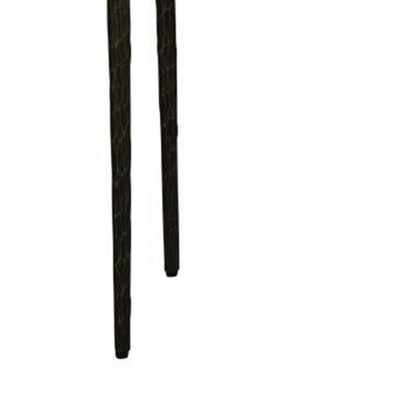 Benzara Lemy Sofa Console Table 62 Inch Rectangular Brown Top Black Frame -BM326526