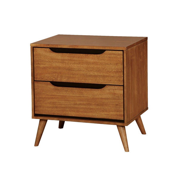 Benzara Lennart Mid-Century Modern Nightstand Light Oak - BM123111