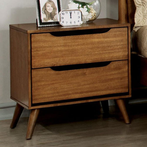 benzara Lennart Mid-Century Modern Nightstand Light Oak - BM123111