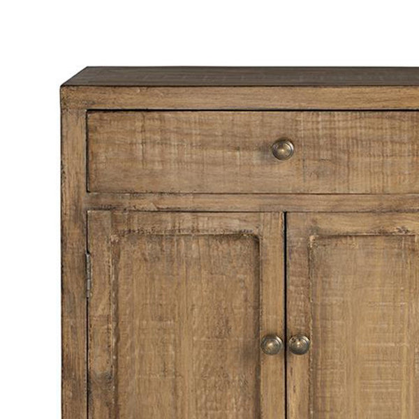 Benzara Lia Small Accent Cabinet 2 Door Drawer Antique Style Natural Wood -BM326522