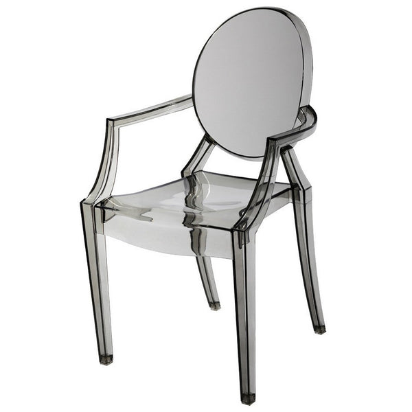 Benzara Lily 4pc Indoor Outdoor Dining Armchairs Clear Gray Plastic -BM330194