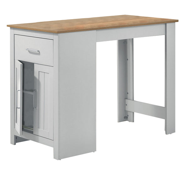 Benzara Lon 47 Inch Counter Height Kitchen Island Dining Table White Brown - BM314903