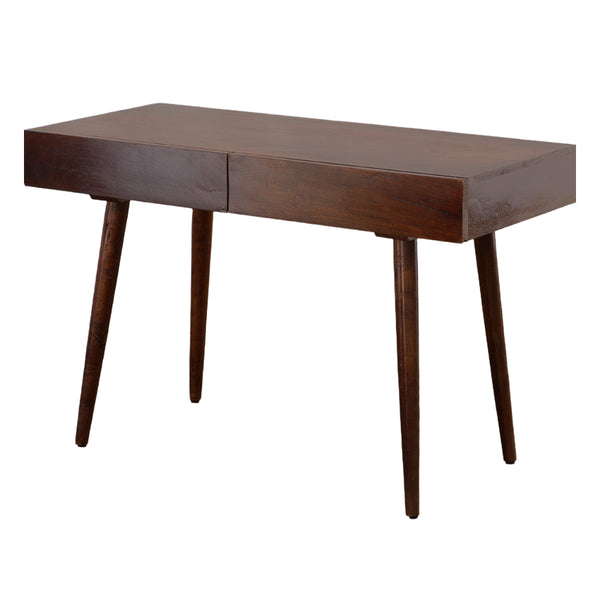 Benzara Mango Wood Writing Desk With Two Drawers And Tapered Legs Brown - UPT-186126