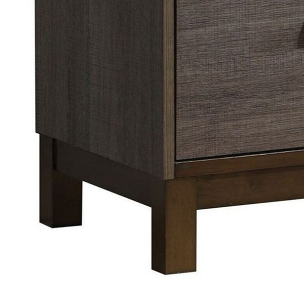 Benzara Manvel Contemporary Style Night Stand Antique Gray - BM123878