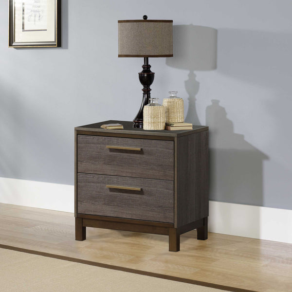 benzara Manvel Contemporary Style Night Stand Antique Gray - BM123878