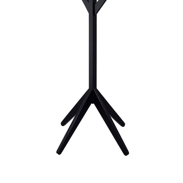 Benzara Margo Coat Rack 8 Hooks And Tree Inspired Design Black Solid Wood -BM329169