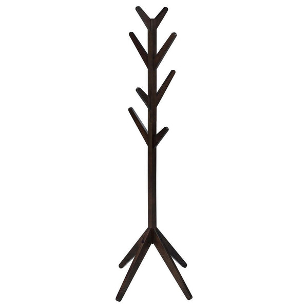 Benzara Margo Coat Rack 8 Hooks And Tree Inspired Design Brown Solid Wood -BM329170