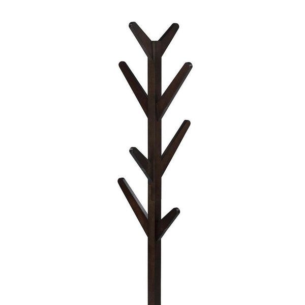 Benzara Margo Coat Rack 8 Hooks And Tree Inspired Design Brown Solid Wood -BM329170