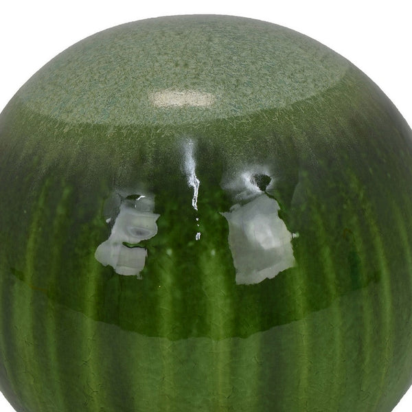 Benzara Mary Tabletop Accent Decor Modern Round Orb 10 Inch Green Ceramic -BM331031