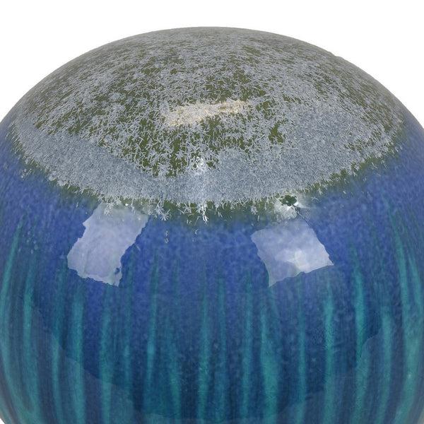 Benzara Mary Tabletop Accent Decor Modern Round Orb 12 Inch Blue Ceramic -BM331029