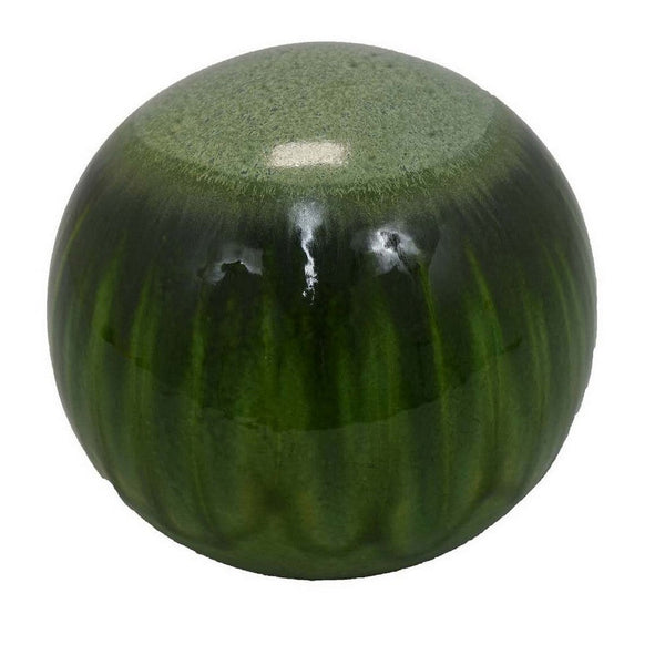 Benzara Mary Tabletop Accent Decor Modern Round Orb 12 Inch Green Ceramic -BM331032