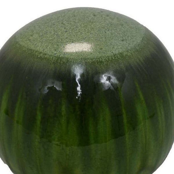 Benzara Mary Tabletop Accent Decor Modern Round Orb 12 Inch Green Ceramic -BM331032