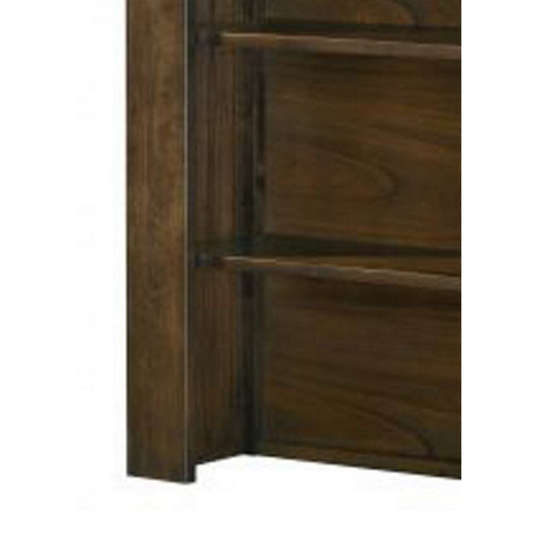 Benzara Maryl 26 Inch Pier Bookcase With 2 Shelves Solid Wood Antique Oak Brown - BM309468