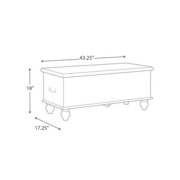 Benzara Medallion Pattern Wooden Storage Bench Hinged Opening Antique White Black - BM210821