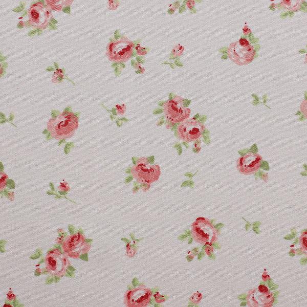 Benzara Melun 4 Piece Full Size Sheet Set With Rose Sketch Pink And White - BM202113